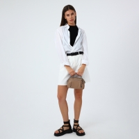 Сумка женская на молнии, цвет бежевый