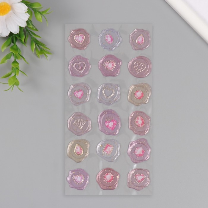 Наклейки для творчества пластик "Розовые богатства" 9,3х20,4 см