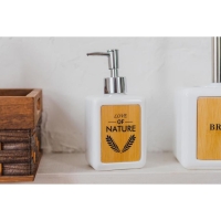 Дозатор для жидкого мыла SAVANNA &laquo;Природа&raquo;, 350 мл, цвет белый