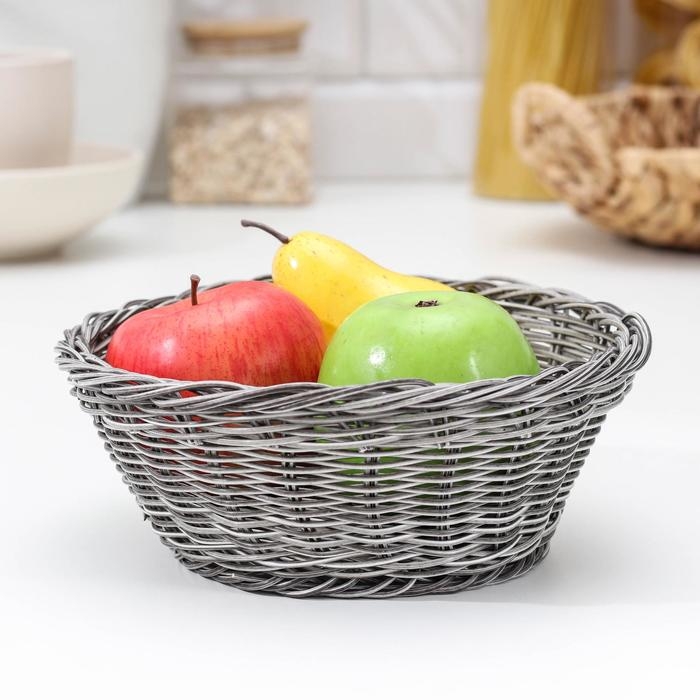 Корзинка для подачи Доляна &laquo;Сеновал&raquo;, цвет серый