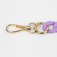 Цепочка для сумки, с карабинами, пластиковая, 23 &times; 17 мм, 30 см, цвет сиреневый/золотой