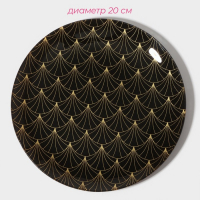 Набор тарелок стеклянных Доляна &laquo;Золотое перо&raquo;, 19 предметов: 6 десертных тарелок, 6 обеденных тарелок, 6 мисок, салатник