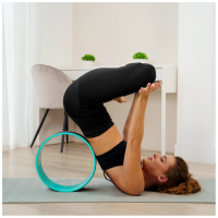 Йога-колесо Sangh &laquo;Лотос&raquo;, 33&times;13 см, цвет мятный/чёрный