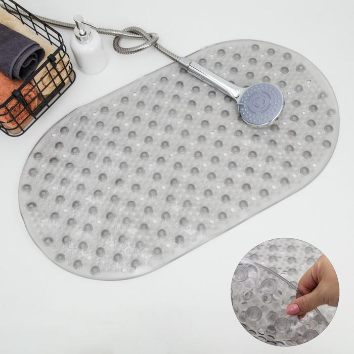 Набор для ванной SAVANNA &laquo;Селест&raquo;: штора 180&times;180 см, ковёр 38&times;69 см, цвет серый