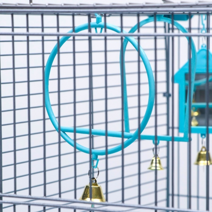 Клетка для птиц "Пижон" №104, разборная, 1 секция, 58 х 40 х 48см, бирюзовая