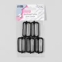 Пряжка регулирующая, вн. ширина=32 мм, s=5 мм, 5 шт., матовая, чёрная