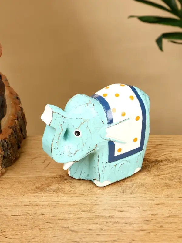 Сувенир &laquo;Слонёнок&raquo;, 12&times;5&times;9 см, дерево, бирюзовый