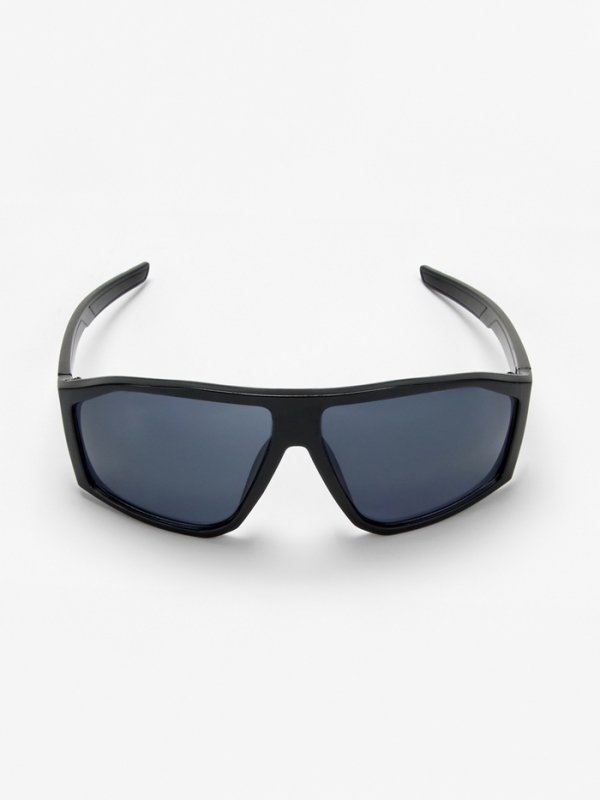 Очки солнцезащитные спортивные, uv 400, ширина 14.7 см, дужка 13.5 см, высота 4.2 см, черные   10807