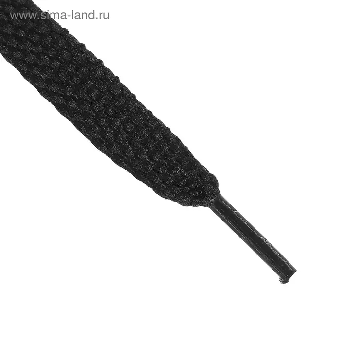 Шнурки для обуви, плоские, 8 мм, 90 см, фасовка 25 шт., чёрные