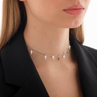 Чокер &laquo;Металлика&raquo; крестики, цвет серебро, L=30 см