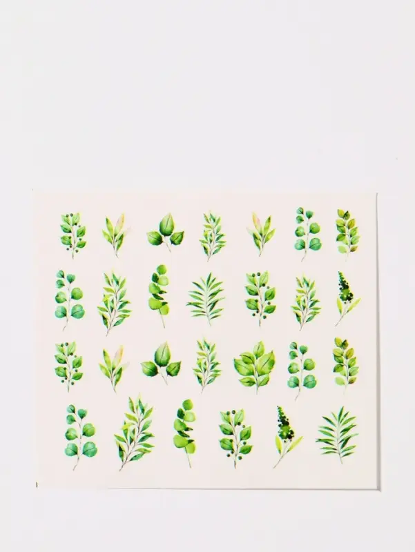 Слайдеры для ногтей &laquo;Листочки&raquo;, зелёные