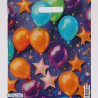 Пакет "Разноцветные шарики, полиэтиленовый с вырубной ручкой 30х40 см, 60 мкм