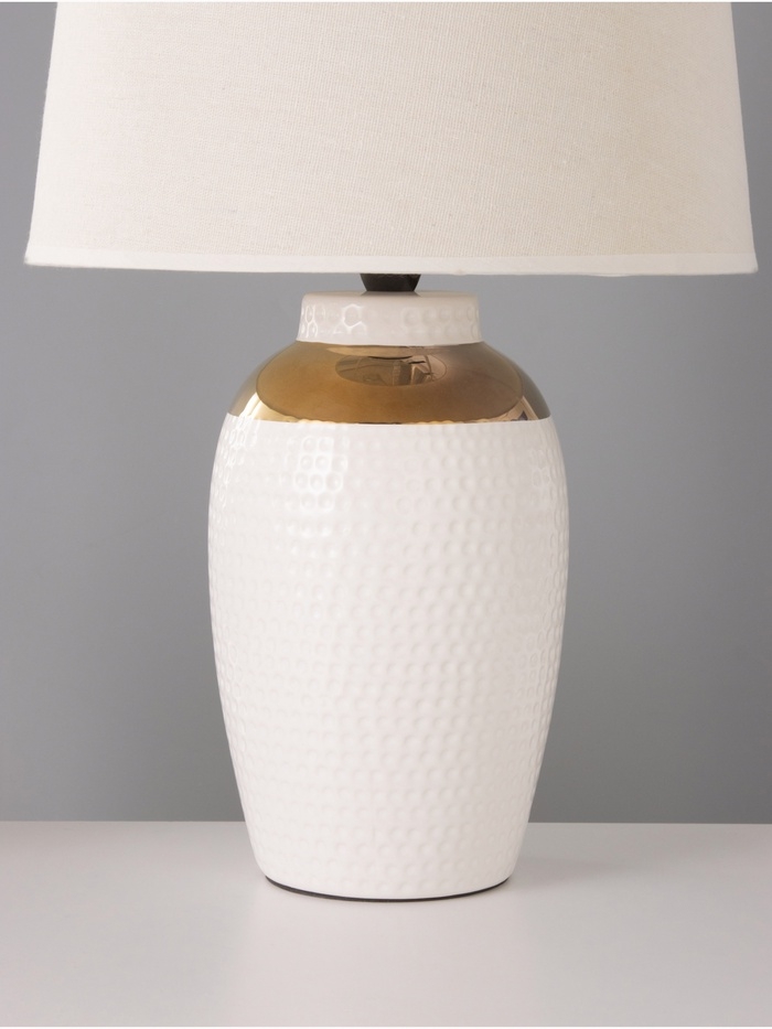 Настольная лампа "Бабл" 1х15Вт Е14 белый/золото 28х28х44см