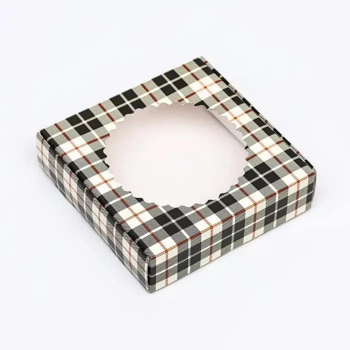 Коробка сборная с окном, &laquo;Мужской&raquo;, 11.5&times;11.5&times;3 см