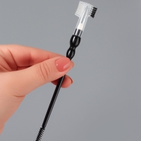 Кисть для макияжа, 3в1, 17 см, чёрная