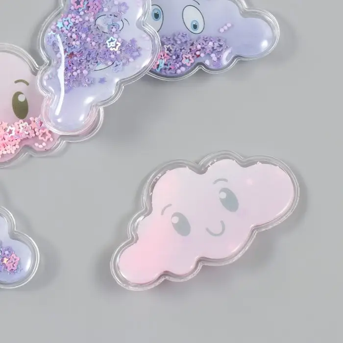 Шейкер для творчества PVC "Облачко" с глиттером МИКС 4х6,5 см