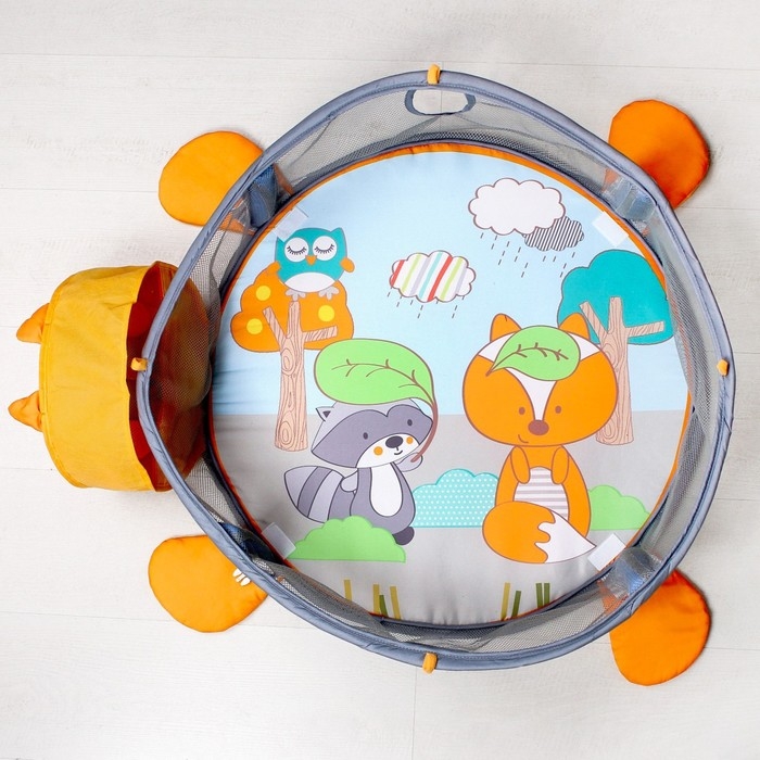 Развивающий коврик 3 в 1 &laquo;Лиса&raquo;, 68х68 см, 30 цветных шариков, 5 игрушек, Крошка Я