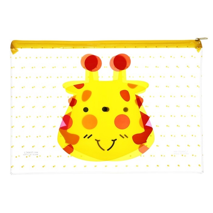 Папка на молнии "Мордашки" А4, МИКС