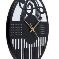 Часы настенные интерьерные &laquo;Пианино&raquo;, плавный ход, d-40 см, с зеркалом