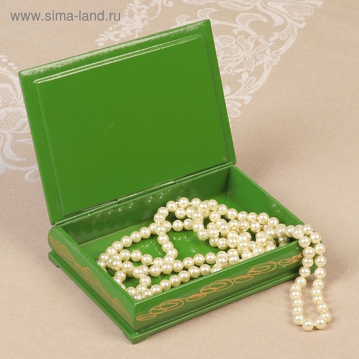 Шкатулка &laquo;Лесная дева&raquo;, зелёная, 11&times;16 см, лаковая миниатюра