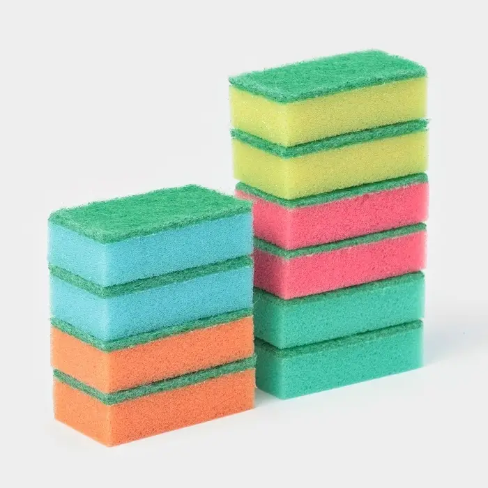 Набор губок для посуды с чистящим слоем Доляна &laquo;Эконом&raquo;, 7.5&times;4.5&times;2.5 см, 10 шт.