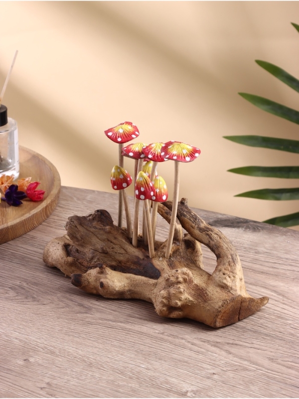 Сувенир "Грибочки" дерево, 25х10х15 см, цв. красно-желтый