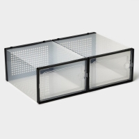 Коробка для хранения обуви с дверцей Доляна Large size, 26&times;33,5&times;16,5 см, 2 шт