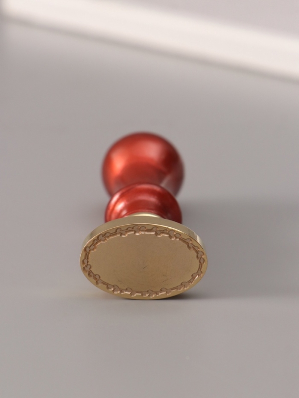 Печать для сургуча с пластиковой ручкой "Рамка овальная веточка" 6,3х3х2 см