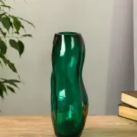 Ваза стекло настольная "Шерил" 27х16 см, зелёный