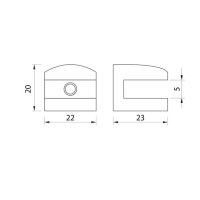 Полкодержатель P110GP, 22х23х20 мм, 4 шт в наборе, цвет золото