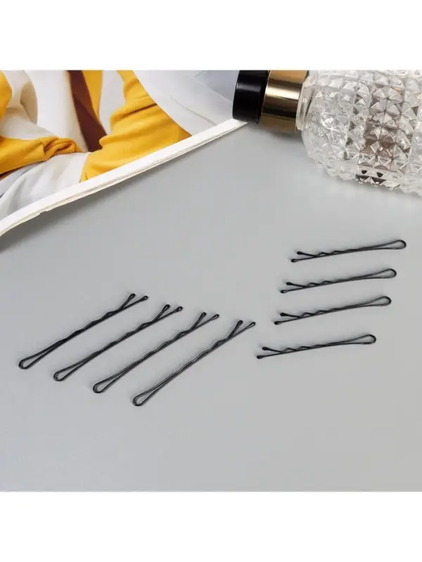 Невидимка для волос &laquo;Глория&raquo;, набор 40 шт., зайка, 5.5 и 4.5 см, чёрная