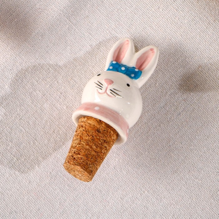 Пробка для бутылки Доляна &laquo;Зайка с бантиком&raquo;, 3,5&times;9 см