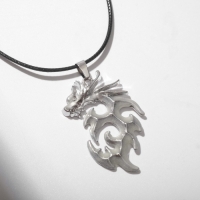 Кулон унисекс &laquo;Дракон&raquo; светящийся, цвет серебро на чёрном шнурке, 44 см