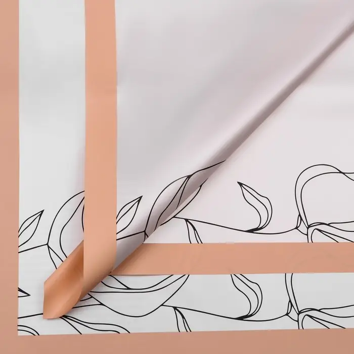 Пленка для цветов матовая, &laquo;Поэма&raquo;, 57&times;57 см, персиковый