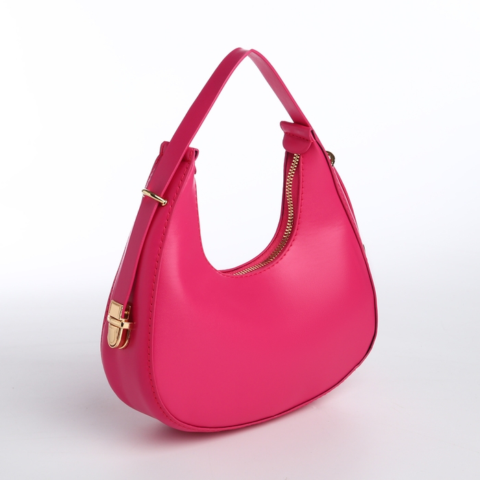Сумка женская на молнии, цвет розовый