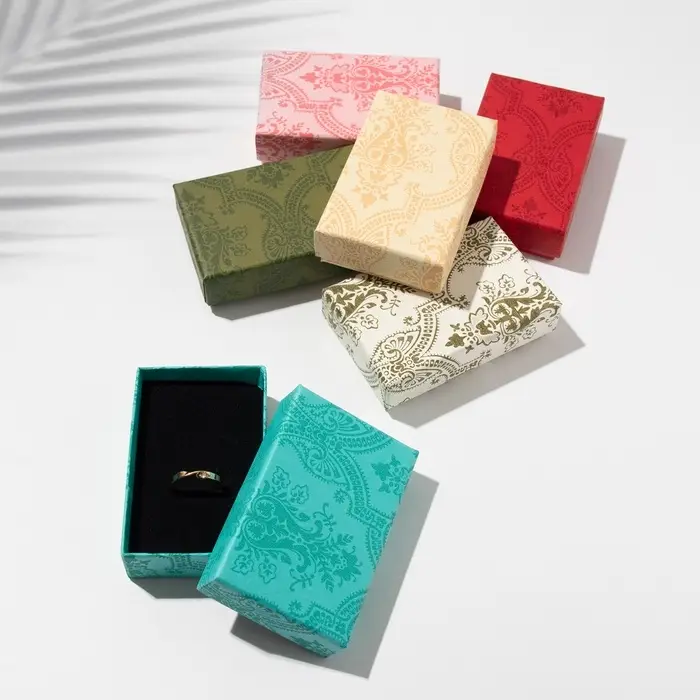 Коробочка подарочная под набор &laquo;Узоры&raquo;, 5&times;8 (размер полезной части 4.5&times;7.5 см), МИКС, вставка чёрная