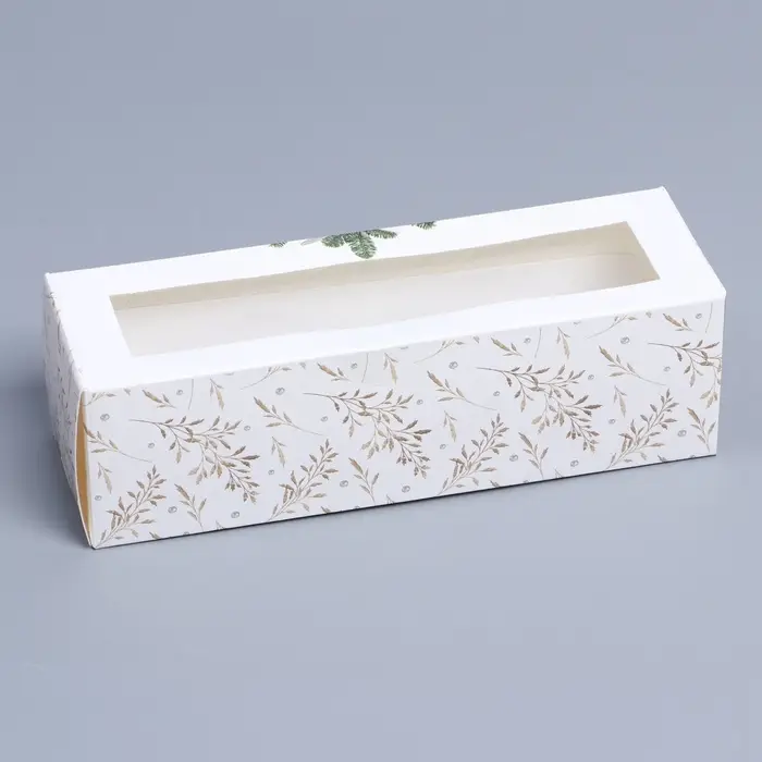 Коробка для макарун &laquo;Новогоднее золото&raquo; 18&times;5.5&times;5.5 см