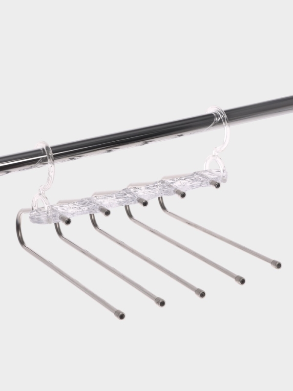 Вешалка для брюк многоуровневая, трансформер, 30,5х32х7,5, 5 уровней, прозрачная