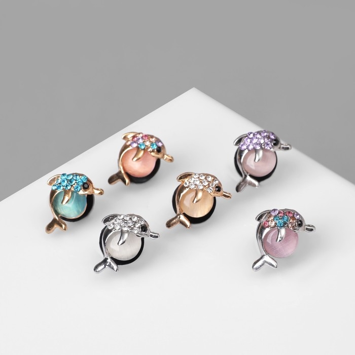 Значок &laquo;Ассорти&raquo; дельфин, цвет МИКС (неделимая фасовка 12 шт., цена за шт.)