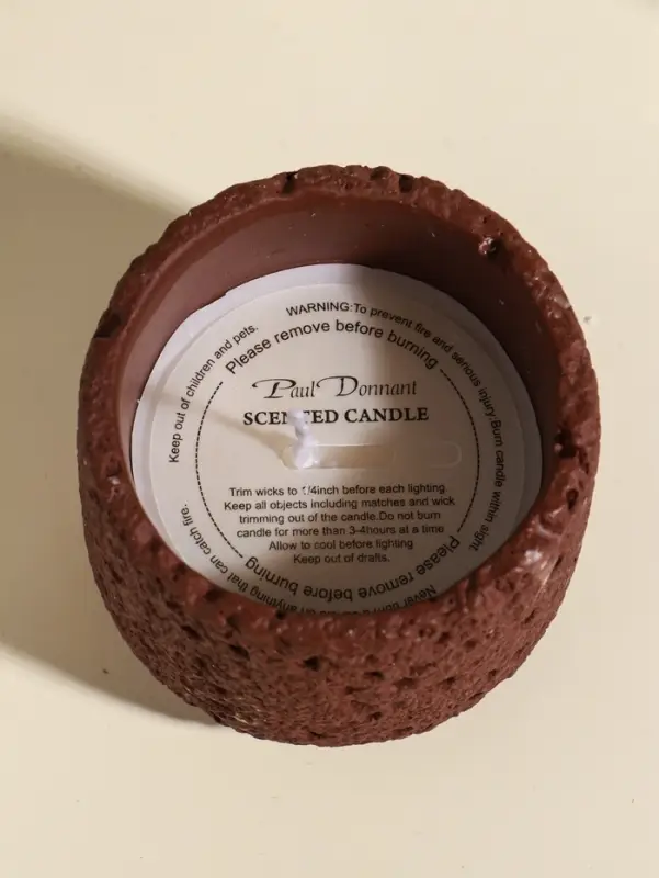 Свеча в вулканическом подсвечнике "Лава" терракот 8,5х8,5х7,5 см