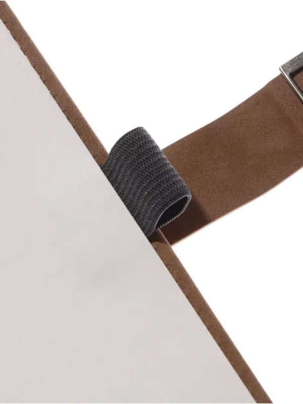 Ежедневник недатированный формат А5, с хлястиком, 112л, линия, пвх, Коричневый