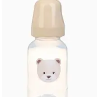 Новогодняя бутылочка для кормления &laquo;Bear&raquo; 150 мл, цилиндр, бежевый Mum&Baby