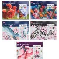 Альбом д/рис А4 48л на скобе Hatber "Акварельная палитра"