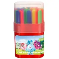 Счетные палочки 50 штук, в пластиковом пенале, МИКС &laquo;Смешарики&raquo;