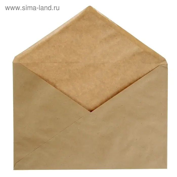Конверт почтовый крафт С4 229 х 324 мм, без подсказа, без окна, клей, 80 г/м2