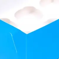 Упаковка на 6 капкейков с окном, голубая, 25&times;17&times;10 см