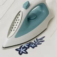 Термоаппликация &laquo;Цветы&raquo;, 20&times;9 см, серая, синяя