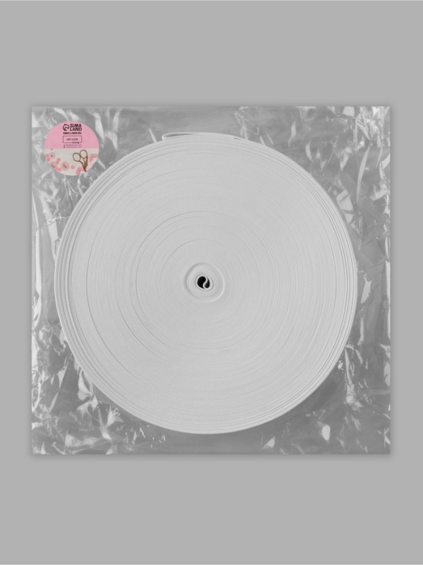 Резинка вязанная 60мм 40&plusmn;2м белый АУ