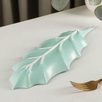 Блюдо керамическое сервировочное &laquo;Лист&raquo;, 30&times;10 см, цвет голубой