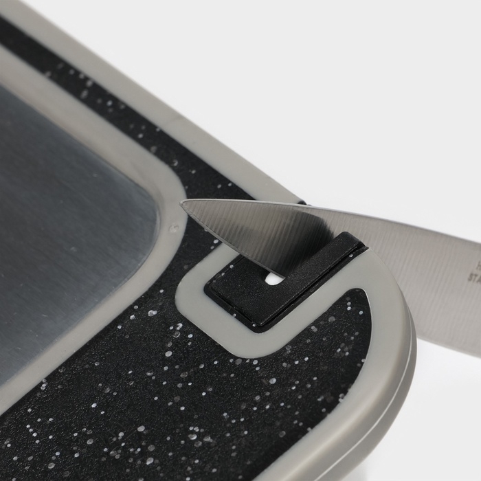 Доска для разморозки и разделки продуктов с точилкой для ножей Magistro, 3 в 1, 37,5&times;25,5&times;0,8 см, серебристая